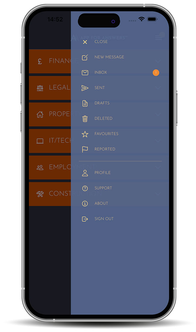 App For Answers Navigation Screen